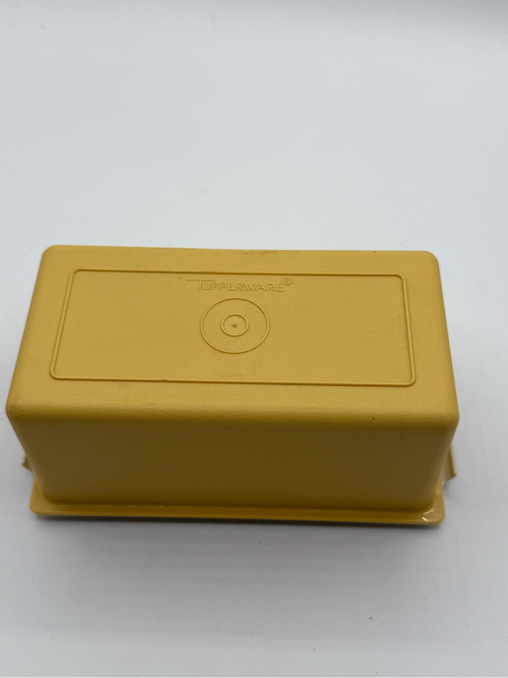 Vintage Tupperware Butter Dish Keeper Harvest Gold w Almond Base 639-12